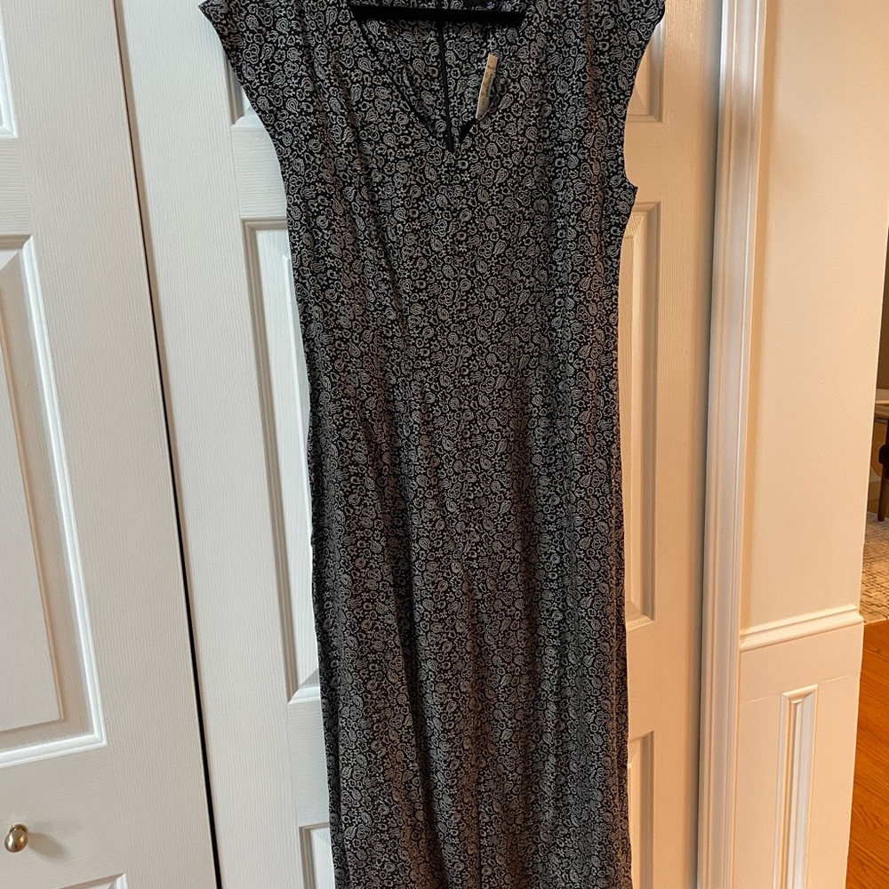 Madewell Black and White Floral Patterned Dress